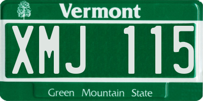 VT license plate XMJ115