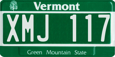 VT license plate XMJ117