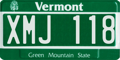 VT license plate XMJ118