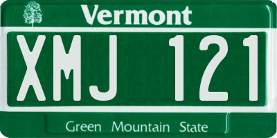 VT license plate XMJ121