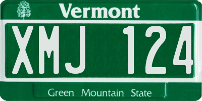VT license plate XMJ124