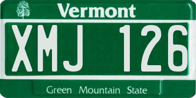 VT license plate XMJ126