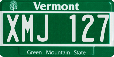 VT license plate XMJ127