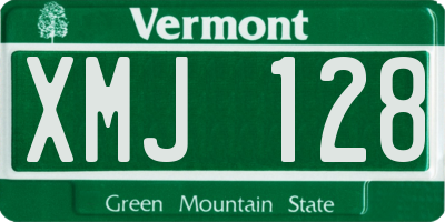 VT license plate XMJ128