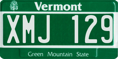 VT license plate XMJ129
