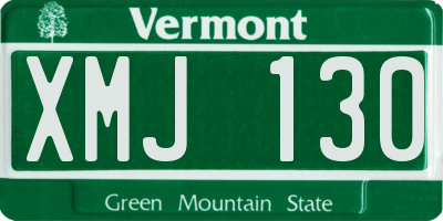 VT license plate XMJ130