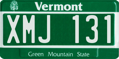 VT license plate XMJ131