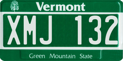 VT license plate XMJ132