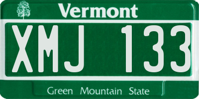 VT license plate XMJ133