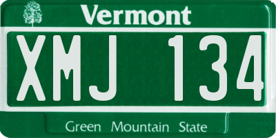 VT license plate XMJ134