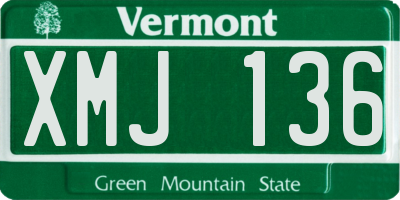 VT license plate XMJ136