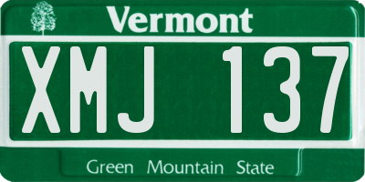 VT license plate XMJ137