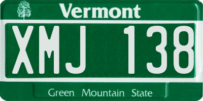VT license plate XMJ138