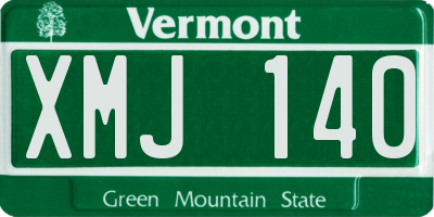 VT license plate XMJ140