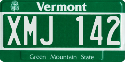 VT license plate XMJ142