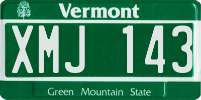 VT license plate XMJ143