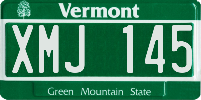 VT license plate XMJ145