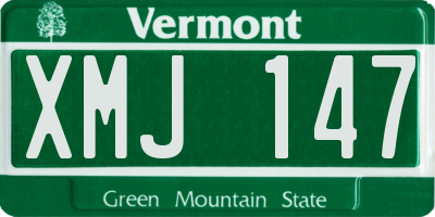 VT license plate XMJ147