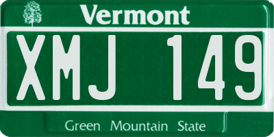 VT license plate XMJ149