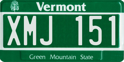 VT license plate XMJ151