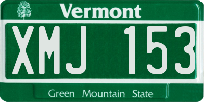 VT license plate XMJ153