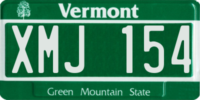 VT license plate XMJ154