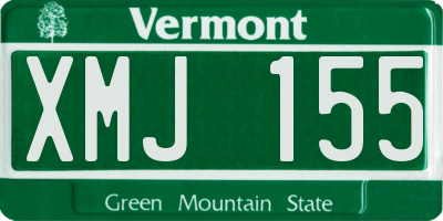 VT license plate XMJ155