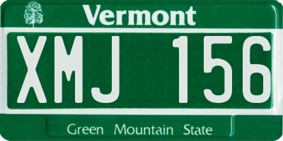 VT license plate XMJ156