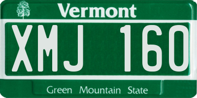 VT license plate XMJ160