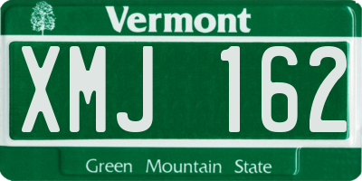 VT license plate XMJ162