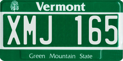 VT license plate XMJ165
