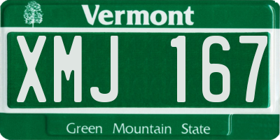 VT license plate XMJ167