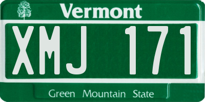 VT license plate XMJ171