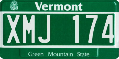 VT license plate XMJ174