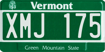 VT license plate XMJ175
