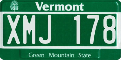 VT license plate XMJ178