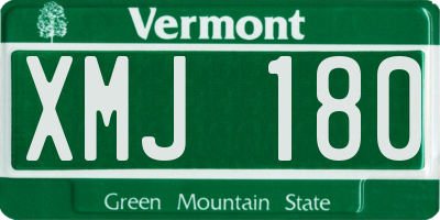 VT license plate XMJ180