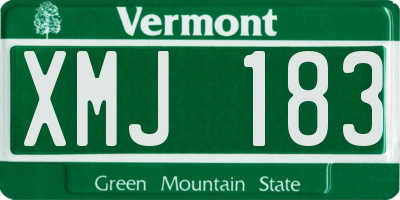 VT license plate XMJ183