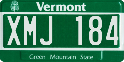 VT license plate XMJ184