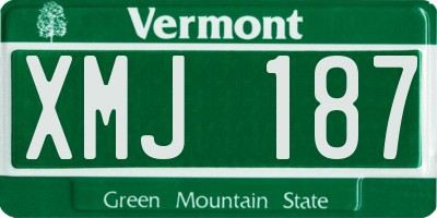 VT license plate XMJ187