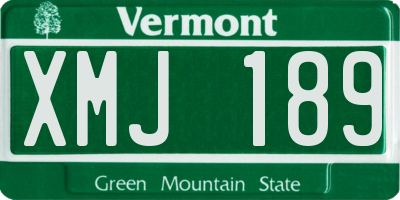 VT license plate XMJ189