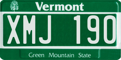 VT license plate XMJ190