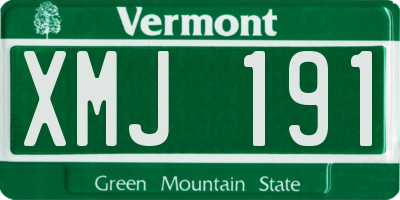 VT license plate XMJ191
