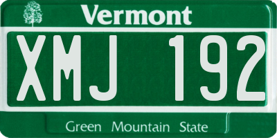 VT license plate XMJ192