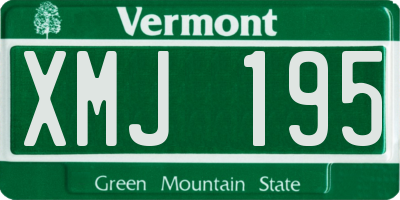 VT license plate XMJ195