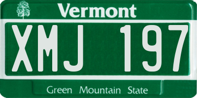VT license plate XMJ197