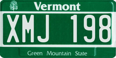 VT license plate XMJ198