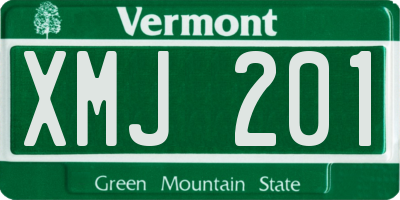 VT license plate XMJ201