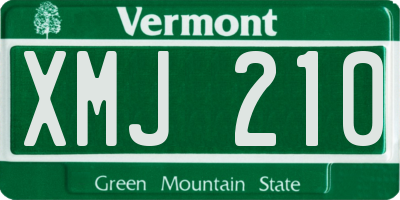 VT license plate XMJ210