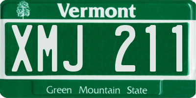 VT license plate XMJ211
